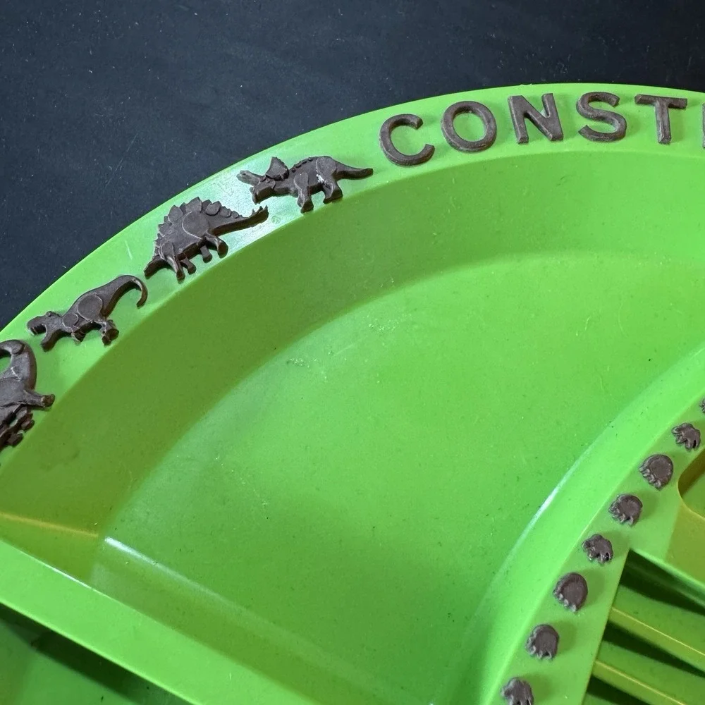 Constructive Eating Construction Zone Plate Green Toddler Divided Plate 9